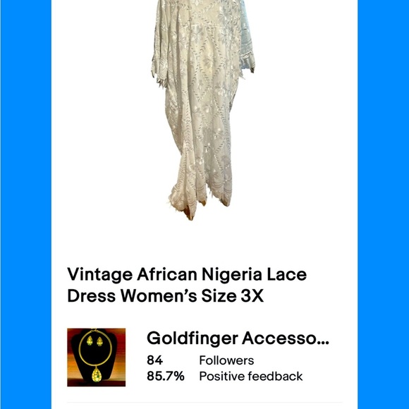 Vintage African Nigeria Lace Dress Women’s Size 3X - Picture 2 of 4